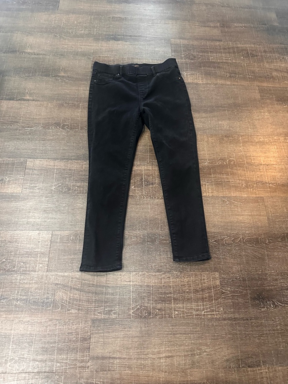 QUINCE Women’s Black Denim Wash Stretch Slim Pull on Jeans Size Large